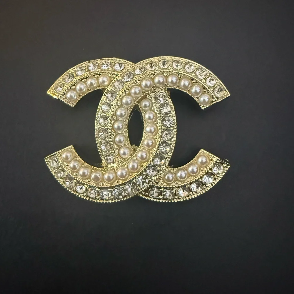 Brand new upcycled CHANEL Gold and Pearl Embellished Brooch - Picture 1 of 4